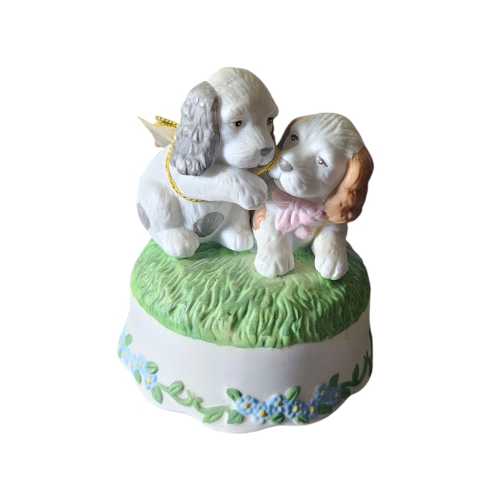 Vintage Li'l Playmates Edition Musical Porcelain Figurine - Puppies